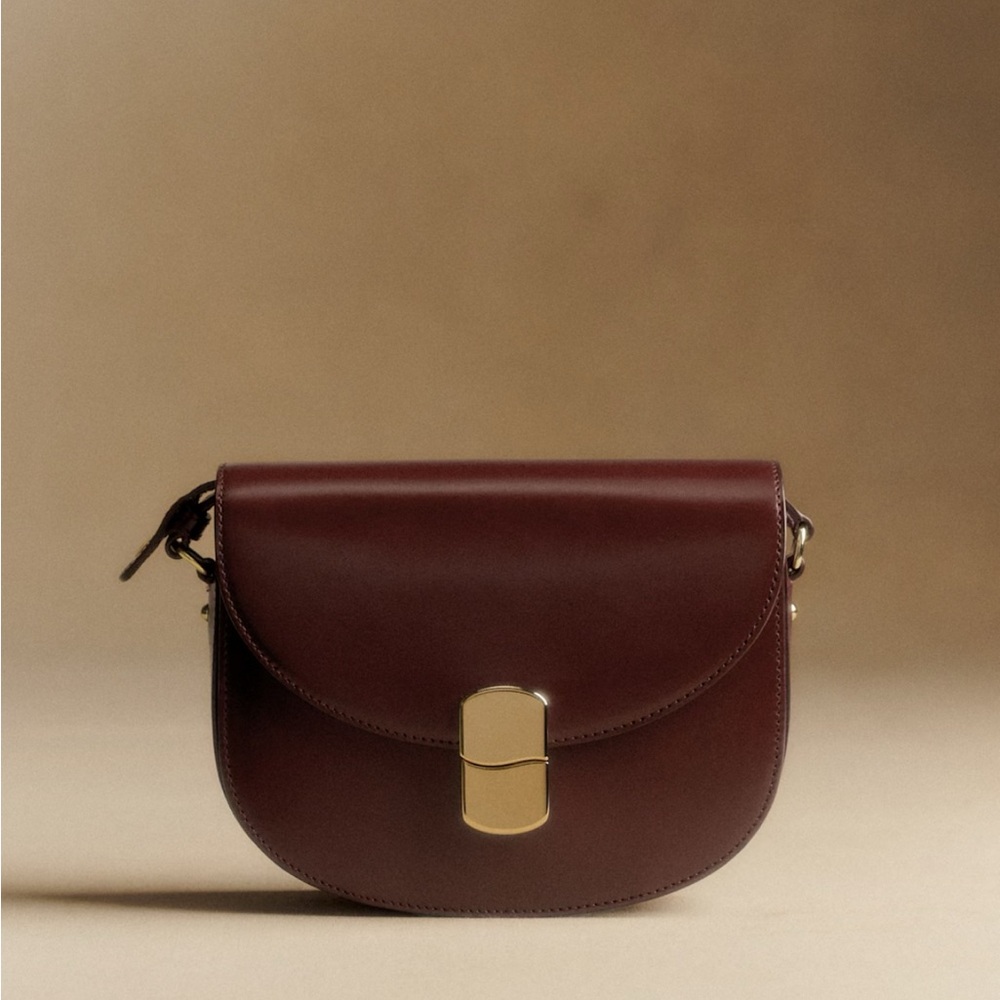 Sezane Deep Burgundy Claude Bag